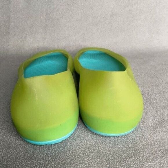 Crocs Carlie Open Peep Toe Slip On Jelly Ballet Flats Sandals Women Size 7 Green - Picture 6 of 10